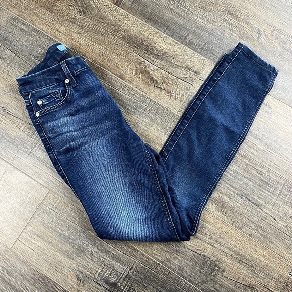 7 For All Mankind Skinny Blue Jeans Pants Denim ((size 24)) - Picture 3 of 8